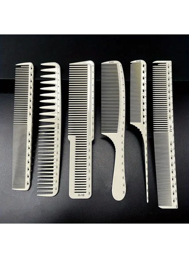 6pcs Set Hairdressing Comb With Scale Professional Hair Styling Comb For Barber Salon And Home Use - Image 1